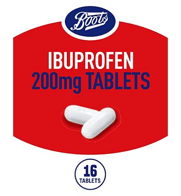 Boots Ibuprofen 200mg Tablets - 16 Tablets