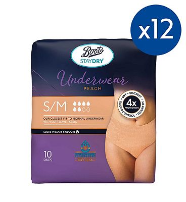 Boots Staydry Underwear Pants Small/Medium - 120 Pants (12 Pack