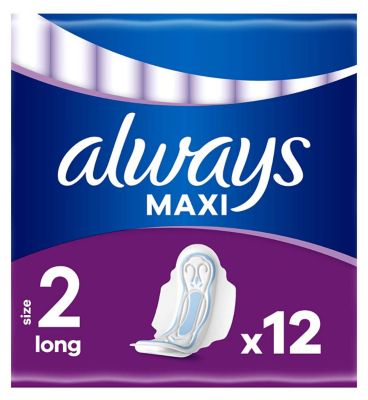 Always Maxi Long Sanitary Towels Long Wings 12s