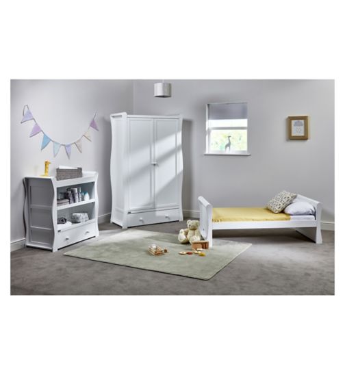 East Coast Nebraska Sleigh Toddler Bed Roomset - White