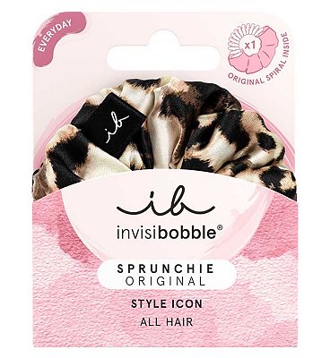 invisibobble SPRUNCHIE Leopard Print, Scrunchie with Spiral Hair Tie