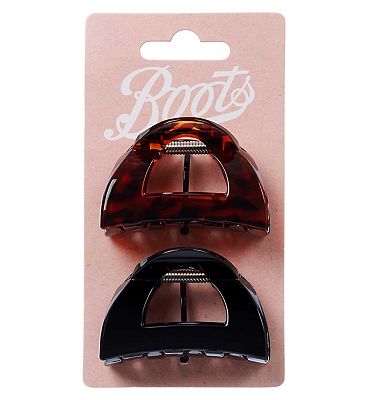 Boots jaw clips half moon black brown 2s