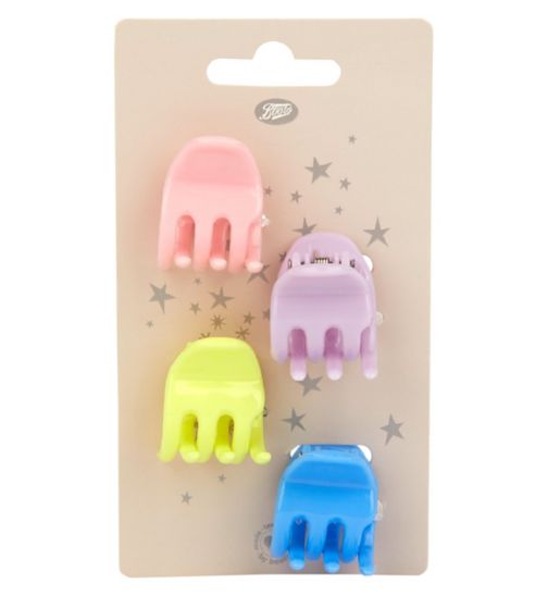 Boots Kids Hair Shiny Coloured Jaw Clips 4s