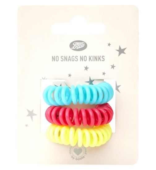 Boots Spiral Hair Ties Yellow Pink 3s