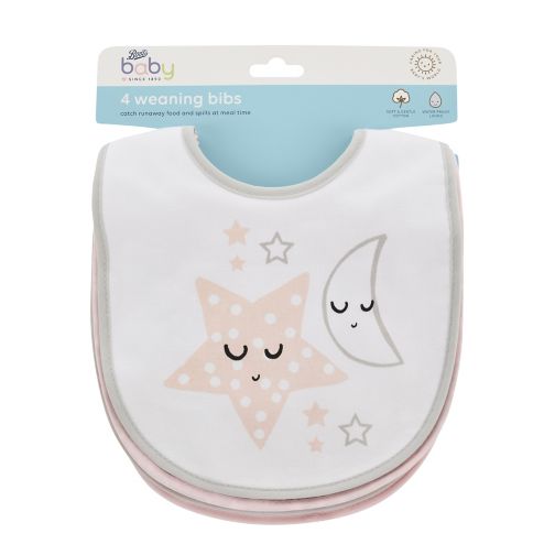 Boots Baby 4 Weaning Bibs - Pink