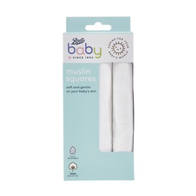 Boots Baby Muslins White 3 Pack - Boots