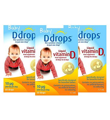 Baby Ddrops Liquid Vitamin D3 x 3 Bundle