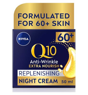 NIVEA Q10 Power 60+ Anti-Wrinkle Night Cream Moisturiser 50ml