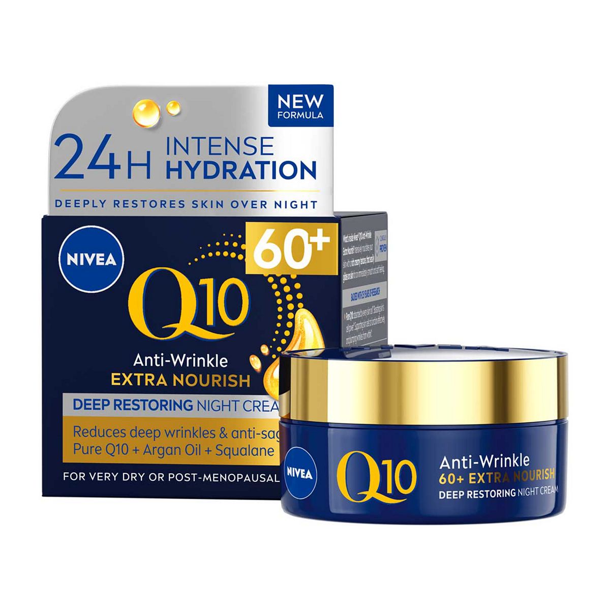 Nivea Q10 Power 60+ Anti-Wrinkle Night Cream Moisturiser 50ml