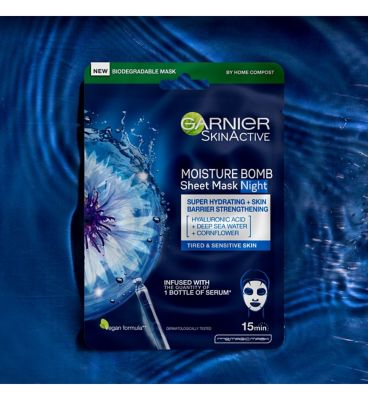 Garnier Moisture Bomb Night-Time Deep Sea Water and Hyaluronic Acid Sheet Mask 28g (6)