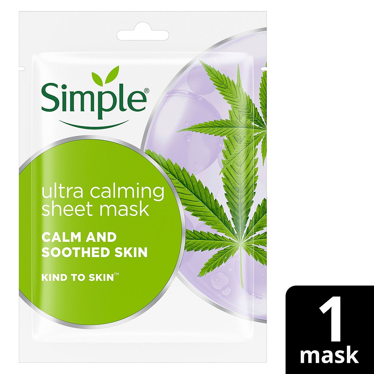 Simple Kind To Skin Biodegradable Sheet Mask Ultra Calming 1 Pc