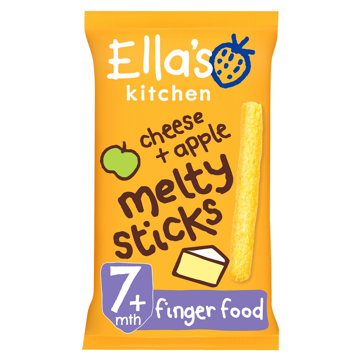 Ella's Kitchen Organic Cheese And Apple Melty Sticks Baby Snack 7+ Months 16G