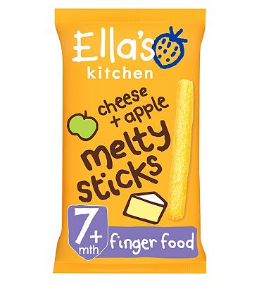 Ella's Kitchen Organic Cheese and Apple Melty Sticks Baby Snack 7+ Months 16g