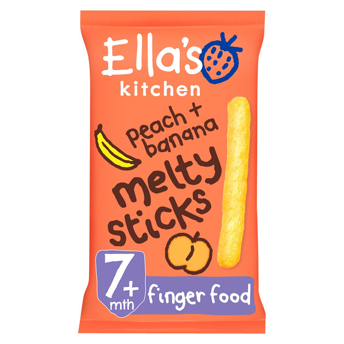 Ella's Kitchen Organic Peach And Banana Melty Sticks Baby Snack 7+ Months 16G