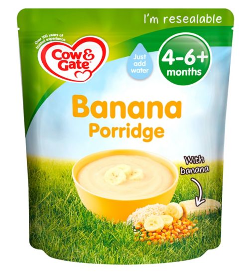 Cow & Gate Banana Porridge Baby Cereal 4-6+ Months 125g
