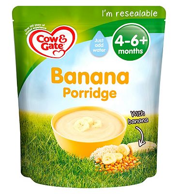 Cow & Gate Banana Porridge Baby Cereal 4-6+ Months 125g