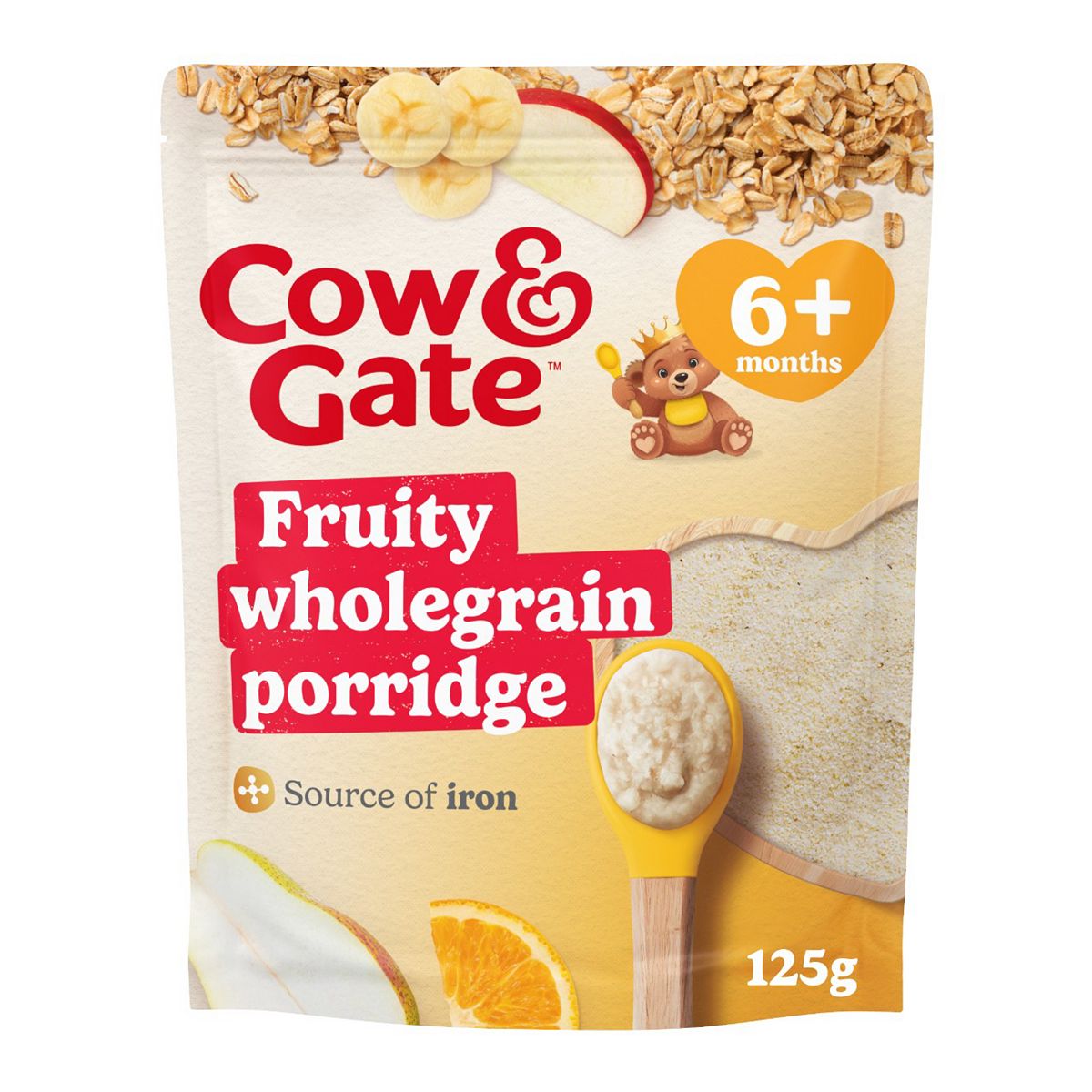 Cow And Gate Cow & Gate Fruity Wholegrain Porridge Baby Cereal 6+ Months 125G