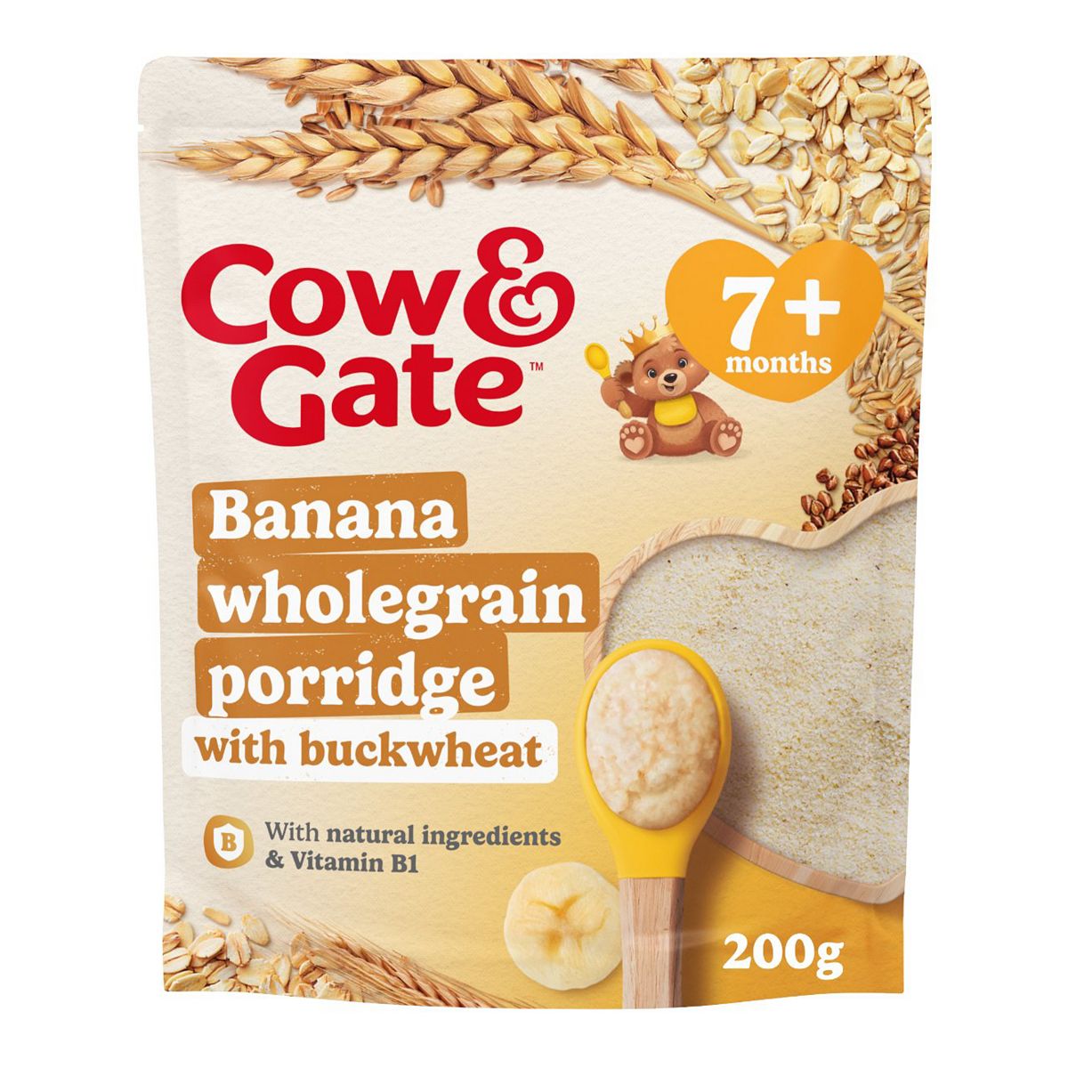 Cow And Gate Cow & Gate Banana Wholegrain Porridge Baby Cereal 7+ Months 200 G