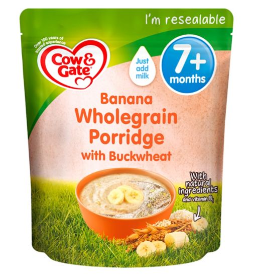 Cow & Gate Banana Wholegrain Porridge Baby Cereal 7+ Months 200g