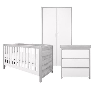 Tutti Bambini Modena 3 Piece Room Set Ash Grey & White