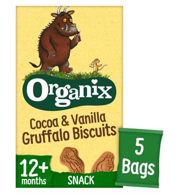 Organix Cocoa & Vanilla Gruffalo Biscuits 12+ Months 5 x 20g