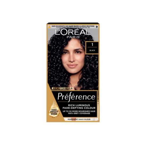 L’Oréal Paris Preference Permanent Hair Dye, Luminous Colour, Black 1