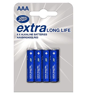 Boots extra lasting batteries AAA 8s