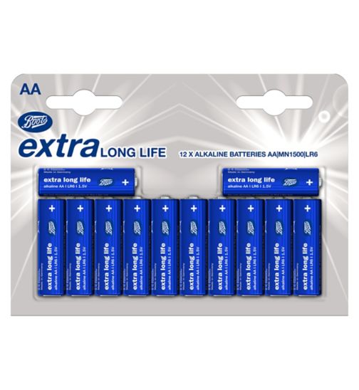 Boots extra lasting batteries AA 12s