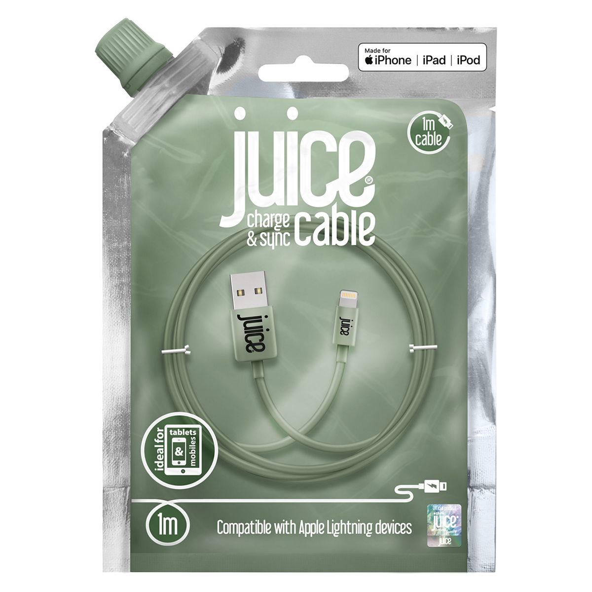 Juice Lightning Cable 1M Sage