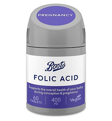 Boots Folic Acid 400ug 60 Tablets (2 month supply)