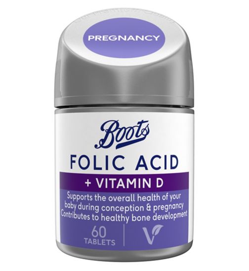 Boots Folic Acid + Vitamin D 60 Tablets (2 month supply)