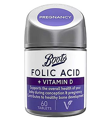 Boots Folic Acid + Vitamin D 60 Tablets (2 month supply)