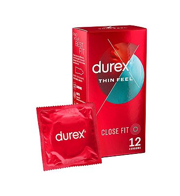 Durex Thin Feel Condoms Enhanced Sensitivity - Close Fit -12 pack