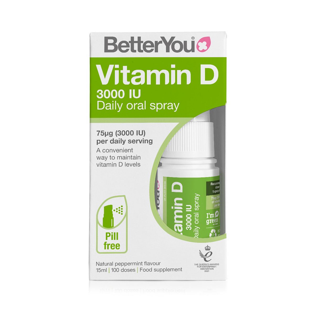 Betteryou Vitamin D 3000 Iu Daily Oral Spray 15Ml