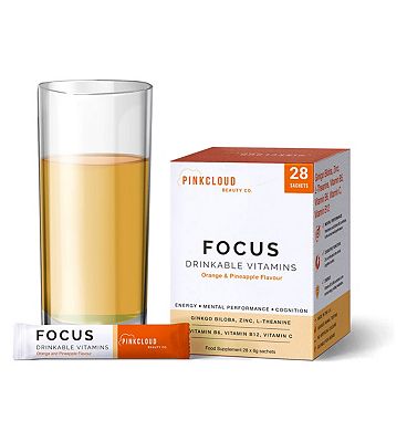 Pink Cloud Focus Drinkable Vitamins Orange & Pineapple Flavour 28 Sachets Review