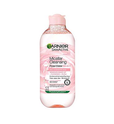 Garnier Micellar Rose Water Facial Cleanser For Dull Skin 400ml, Cleanse & Glow