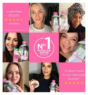 Garnier Micellar Rose Water, Gentle face Cleanser & Makeup Remover, Cleanse & Glow Formula, 400ml (3)