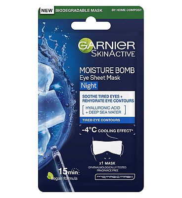 Garnier Night-Time Deep Sea Water and Hyaluronic Acid Eye Sheet Mask 6g