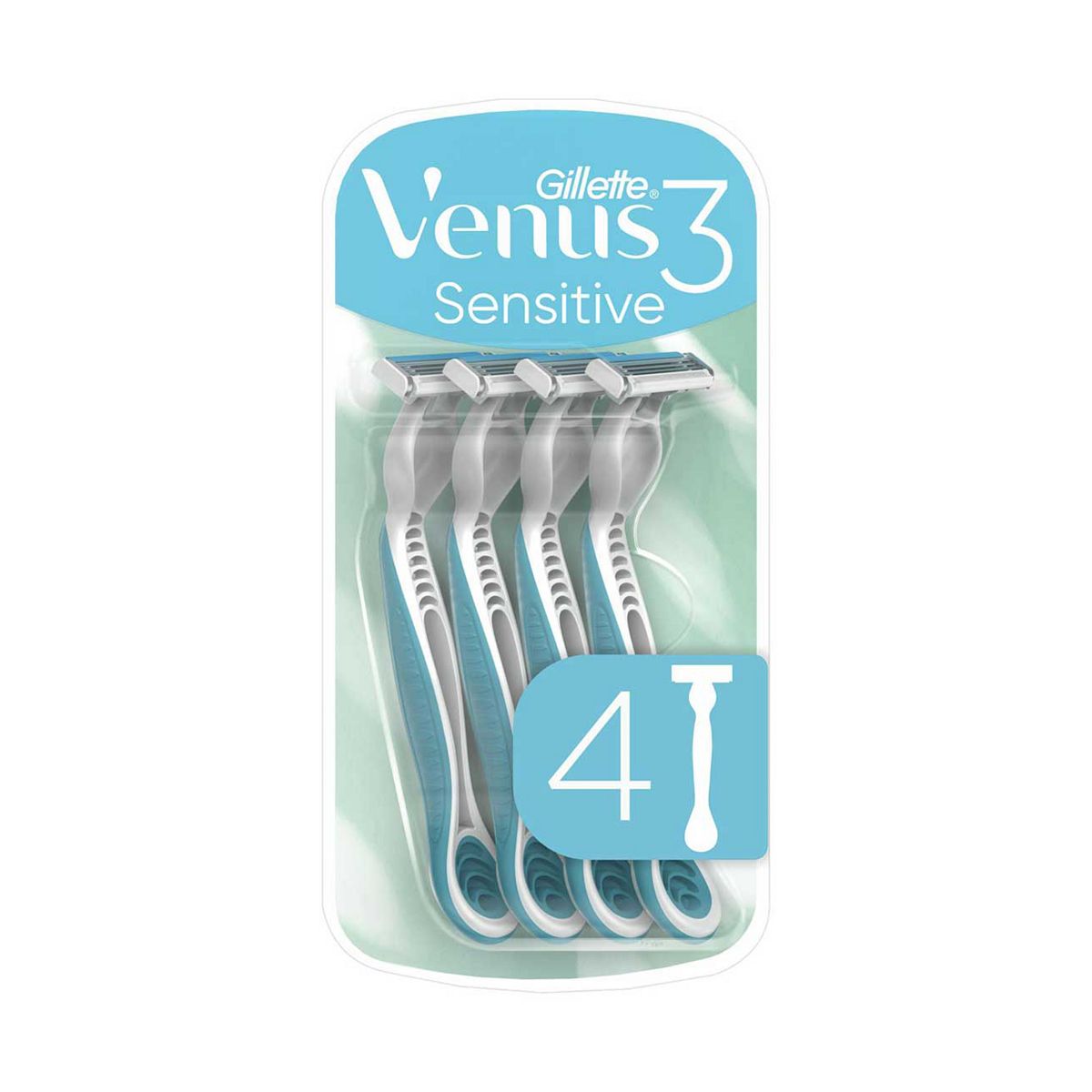 Gillette Venus Razor, Sensitive 3 Blade Disposable Women's 4 Pack