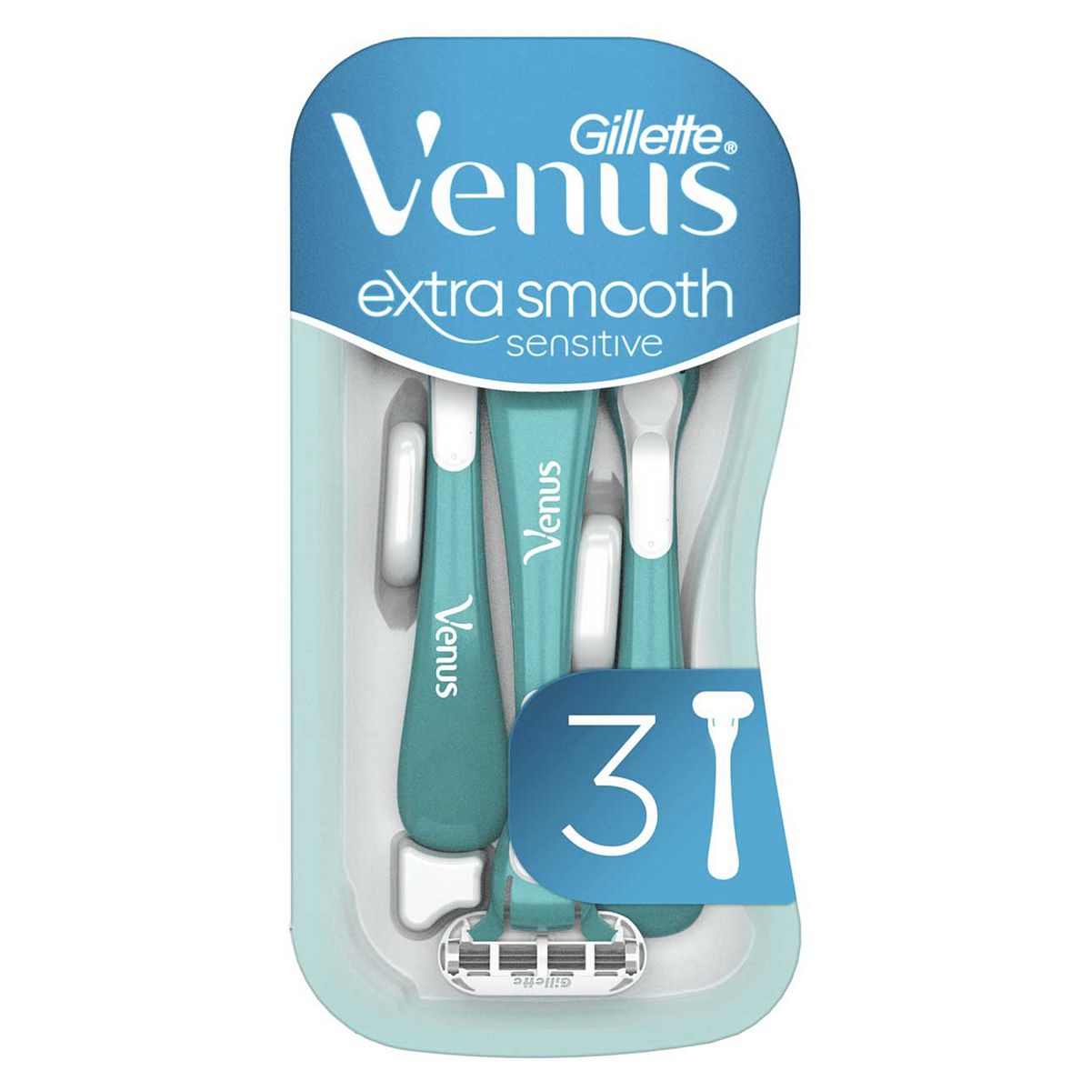 Gillette Venus Razors, Extra Smooth Sensitive 5 Blade Disposable Women's 3 Pack