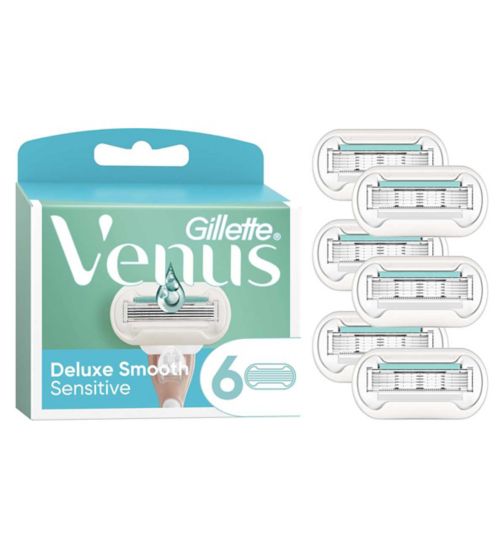 Venus Deluxe Smooth Sensitive Razor Blades, 6 pack