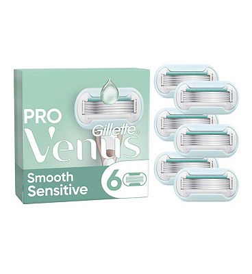 Venus Deluxe Smooth Sensitive Razor Blades, 6 pack