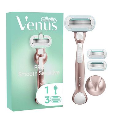 Venus Deluxe Smooth Sensitive RoseGold Razor Handle + 3 Blades