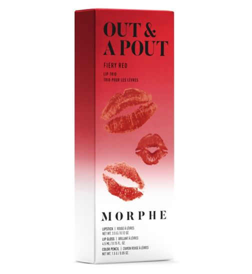 Morphe Out & A Pout Lip Trio Set - Fiery Red