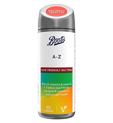 Boots A-Z Multivitamin + Live Friendly Bacteria 90 Capsules - 3 months supply