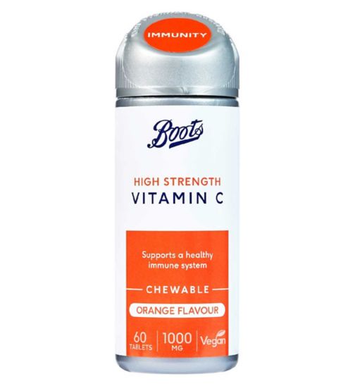 Boots Vitamin C 1000 mg 60 Orange Flavour Chewable Tablets