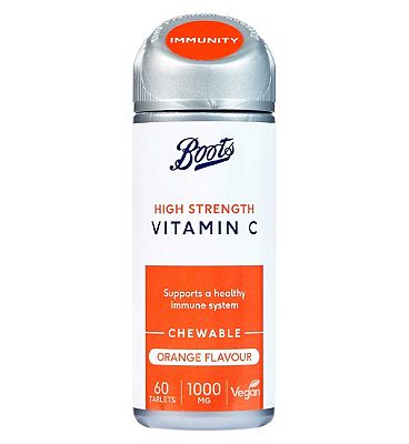 Boots Vitamin C 1000 mg 60 Orange Flavour Chewable Tablets