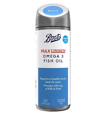 Boots Max Strength Omega 3 Fish Oil 1000 mg 60 Capsules (2 month supply)