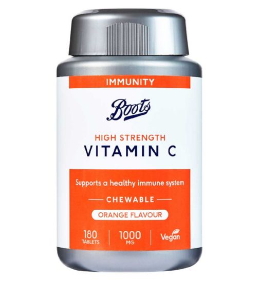 Boots Vitamin C 1000mg Orange Flavour 180 Tablets Boots