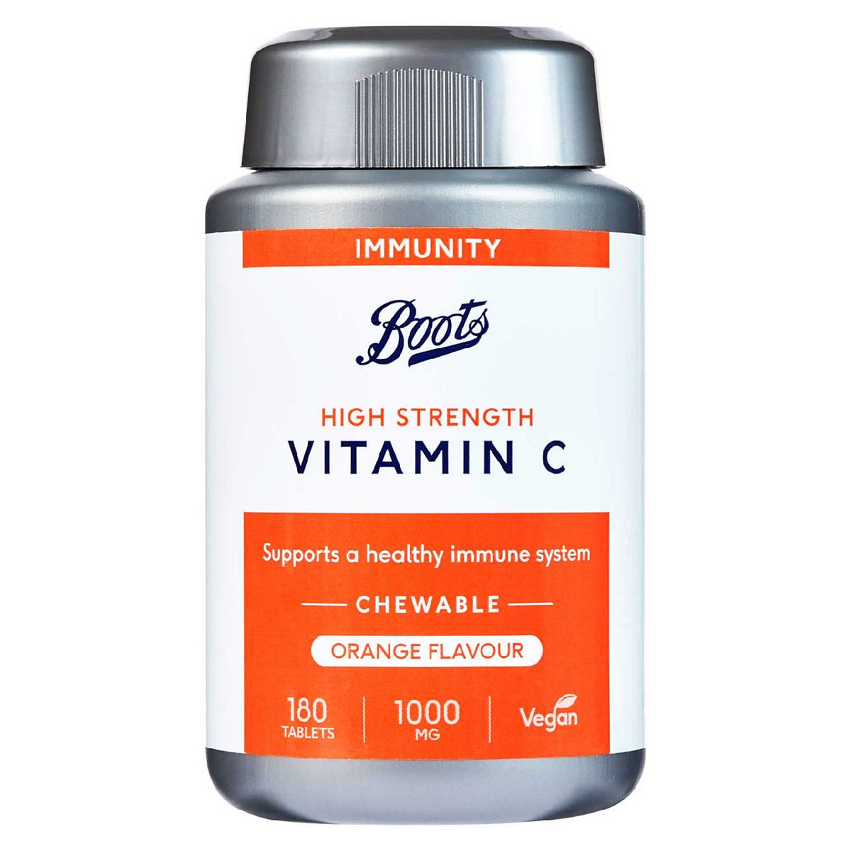   Vitamin C 1000Mg 180 Orange Flavour Chewable Tablets (6 Month Supply)